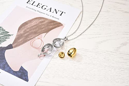Zysta Cremation Jewelry Urn Necklace for Ashes Teardrop Butterfly Urn Memorial Locket Pendant Necklace Hollow Flower Jar Keepsake Cremation Jewelry for Women - color: Golden