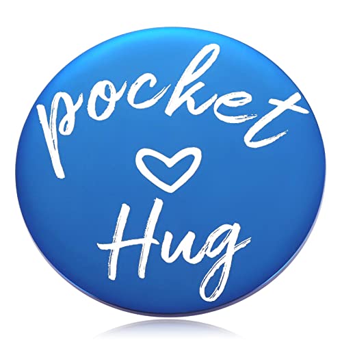 2-Sided Little Pocket Hug Token Thinking of You Miss You Gift - You are Braver Than You Believe Cheer Up Gifts Good Luck Cancer Get Well Soon Coin, 1.5", Blue - style: blue