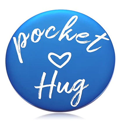 2-Sided Little Pocket Hug Token Thinking of You Miss You Gift - You are Braver Than You Believe Cheer Up Gifts Good Luck Cancer Get Well Soon Coin, 1.5", Blue - style: blue