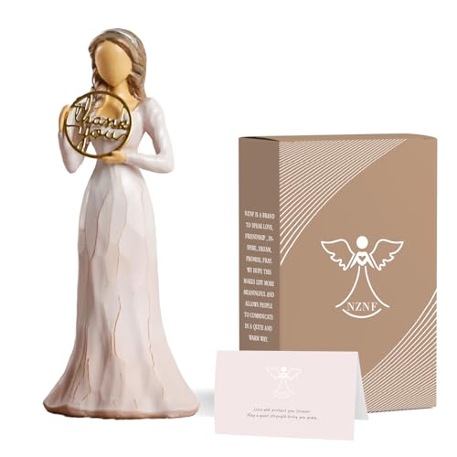 NAN ZAI NAN FANG Thank You Gifts for Women Friends Coworkers | Love You Mom Volunteer Pastor Teacher Appreciation Gifts 6.7" Resin Sculpted Hand-Painted Figurines Home Decor - style: Thank You