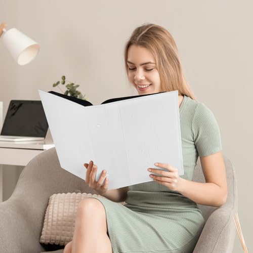 Artmag Photo Album 4x6 300 Photos, Extra Large Capacity Leather Cover Wedding Family Photo Albums Holds 300 Horizontal 4x6 Photos(White) - color: White, size: 300 Pockets