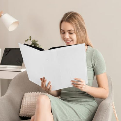 Artmag Photo Album 4x6 300 Photos, Extra Large Capacity Leather Cover Wedding Family Photo Albums Holds 300 Horizontal 4x6 Photos(White) - color: White, size: 300 Pockets