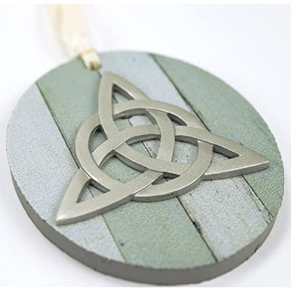 Abbey & CA Gift Trinity Knot MDF Ornament On Cream Ribbon Gift Boxed - style: Trinity Knot MDF
