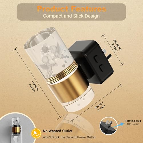 JandCase Night Lights Plug into Wall, Angel Night Light - color: Gold-Angel, size: 1 Pack