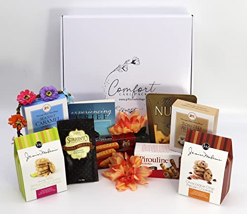 Gift Basket Village - Comfort Care Package, Supportive Gift Box with Cookies, Nuts, Chocolates & Grief Book for Difficult Times - style: Supportive Gift Box (9-Piece Set)
