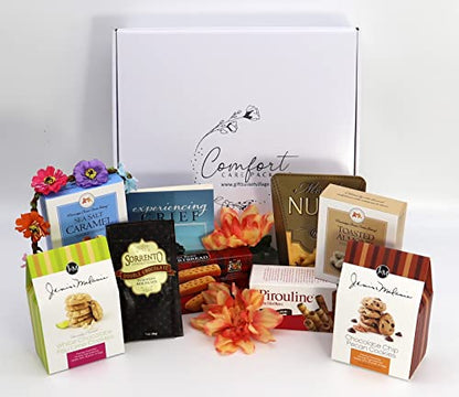 Gift Basket Village - Comfort Care Package, Supportive Gift Box with Cookies, Nuts, Chocolates & Grief Book for Difficult Times - style: Supportive Gift Box (9-Piece Set)