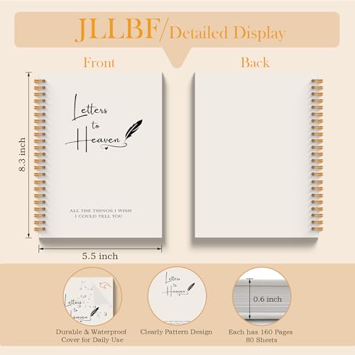 JLLBF Memorial Gifts Spiral Notebook, Grief Journal Notebooks for Loss of Women Men, Sympathy Gifts for Loss of Loved One, Letters to Heaven Journal Notebook, 5.5x8.3 Inch - color: Letters To Heaven