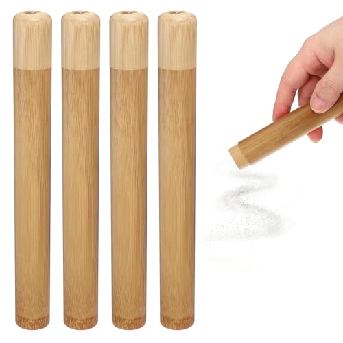 uxcell 4pcs Bamboo Scattering Urn, 9.1" x 1" Small Cremation Tube with Lid Mini Keepsake Brown for Male Female Pet Dog Brown - size: 9.1" x 1"