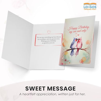 Logos Trading Post Christian Happy Birthday Card - To the love of my life, may your birthday be as bright as your smile - Gift Cards for Women with Love Quote