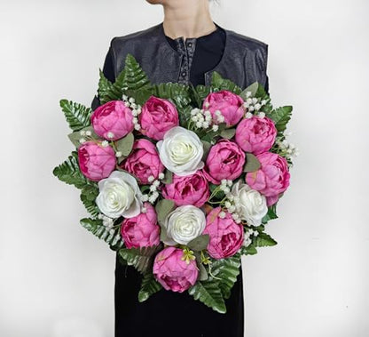 Cemetery Wreaths for Grave Decoration, Headstone Wreath with Gravestone Flower