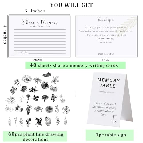 Share a Memory Cards – 30PCS Memory Card for Celebration of Life, Graduation, Wedding, Retirement, Going Away Party and Funeral Keepsake (4" x 6")