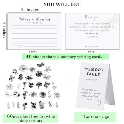 Share a Memory Cards – 30PCS Memory Card for Celebration of Life, Graduation, Wedding, Retirement, Going Away Party and Funeral Keepsake (4" x 6")