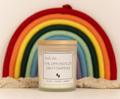 New Mom Gifts, Gender Reveal Gifts, Smells Like The Opposite of Dirty Diapers Candle, Lavender Scented Candle, Natural Soy Wax & Natural Essential Oils - color: Smells Like the Opposite of Dirty Diapers