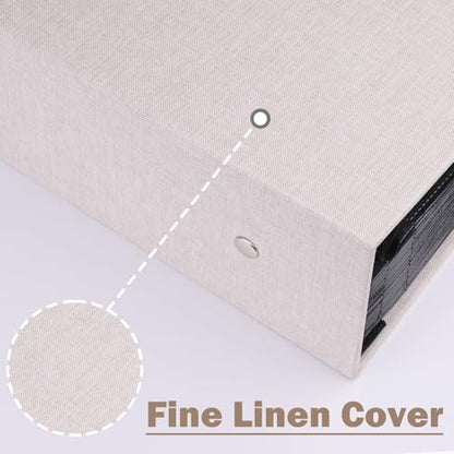 Ruibytree Extra Large Capacity Photo Album 4x6 Pictures 1000 Pockets, Beige | Linen Cover, Horizontal & Vertical 4x6 Photos, Removable Acid-Free Pages, Front Display Window, for Family, Wedding & Travel - color: Beige