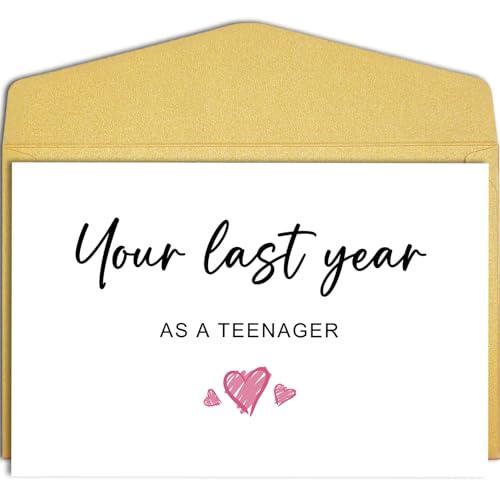 Qiliji Funny 19th Birthday Card for Son Daughter, 19 Years Old Birthday Card for Boy Girl, Nineteenth Birthday Card for Sister Brother Friend, Your Last Year As A Teenager - color: 19th Birthday