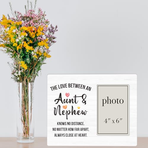 Aunt Picture Frame, Auntie Gift Ideas, Nephew Gifts from Auntie, The Love Between Aunt & Nephew Photo Frame for 4 x 6 Inch Photo - color: Aunt