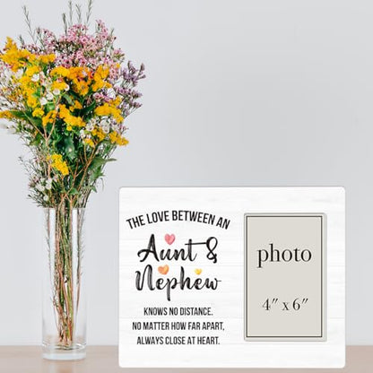 Aunt Picture Frame, Auntie Gift Ideas, Nephew Gifts from Auntie, The Love Between Aunt & Nephew Photo Frame for 4 x 6 Inch Photo - color: Aunt