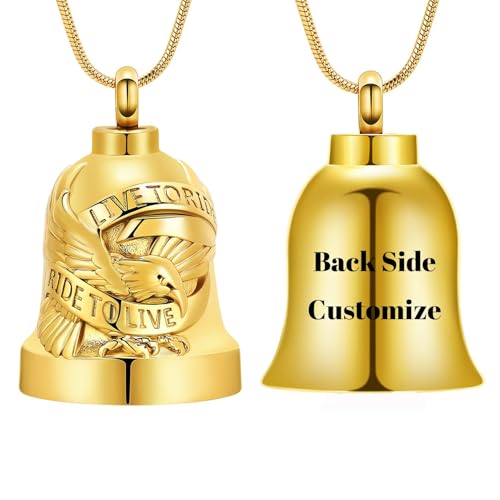 Eagle Love Cremation Keychain Bell Urn Necklaces for Ashes Keepsake Ash Pendant Memorial Urn Keychain Jewelry - color: Customize