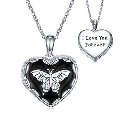 Butterfly Locket Necklace That Holds Pictures 925 Sterling Silver Locket Necklace That Holds Pictures Memorial Keepsake Photos Locket Pendant Jewelry Gifts For Women Loved One