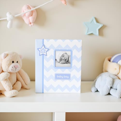 Lil' Peach First 5 Years Chevron Baby Memory Book, 46 Fill In Pages, Blue - style: Blue Chevron