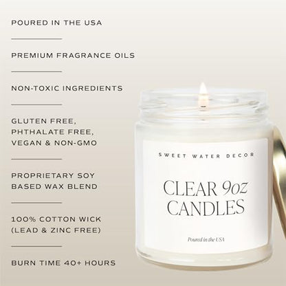 Sweet Water Decor Love You Soy Wax Candle, 9 oz Clear Jar with Gold Lid | Mahogany, Lavender, Teakwood & Geranium Scent, 40+ Hour Burn Time, Romantic Gift for Her or Loved Ones, Made in the USA - style: Love You