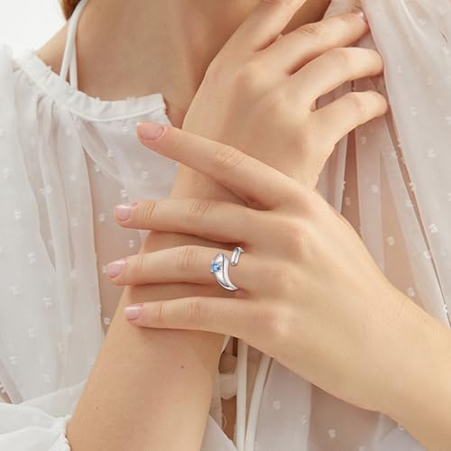 Sterling Silver Birthstone Urn Ring for Ashes Pets Dog Cat Keepsake Birthstone Memorial Cremation Jewelry for Women - style: Cat