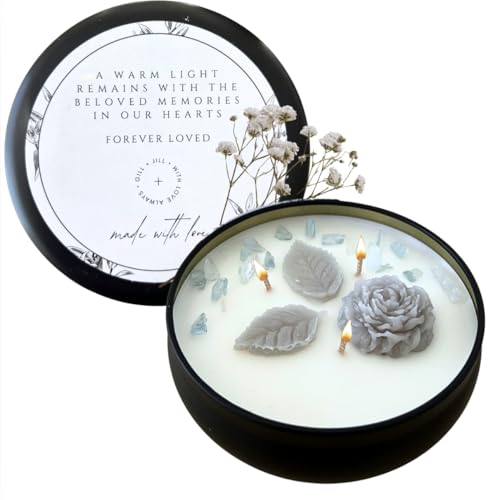 Thinking of You Memorial Candle for Loss of Loved One – Sympathy & Bereavement Gift, Grief Remembrance Candle, Natural Wax Rose, in Loving Memory Condolence Token, Loss of Loved One Gift