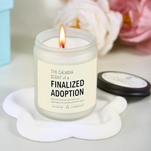 Adoption Gifts for Girls, Boys, Parents, Adoption Day Gifts for Family | New Family Beginnings Gift for Newly Adopted Mom Adoptive Dad, Lavender Scented Candle with Gift Box - color: Adoption Gifts