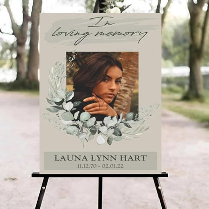 Large Funeral Welcome Sign, Celebration of Life Welcome Sign, in Loving Memory Sign, Celebration of Life Funeral Sign, Celebration of Life Sign, Memorial Sign with Photo #Tf22 - color: Version #11