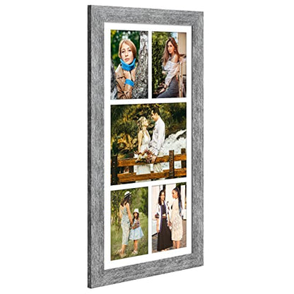11x23 Collage Frame, 4 Open 5x7&1 Open 8x10 Photo Frame Collage - color: Grey, size: 11x23 - (4 open5x7+1 open8x10）