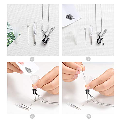 memorial jewelry Musical Instrument Cremation Necklace for Women&Men Guitar Urn Necklace for Ashes - color: ZWT11728-GU-FBA