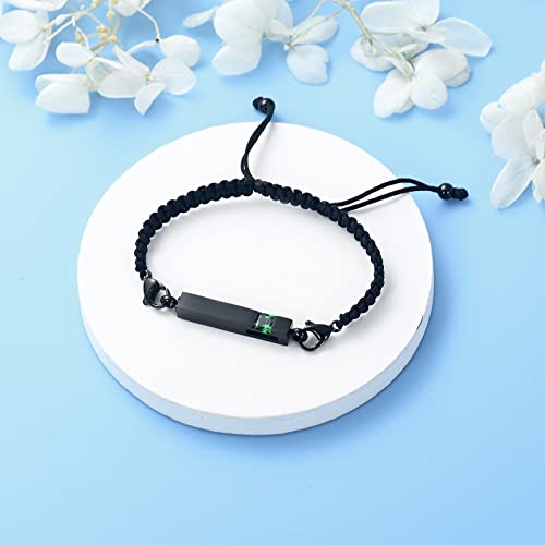 Harbeingt Adjustable Urn Bracelet for Ashes for Women Cremation Jewelry - color: Black Green1