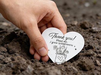 Wivolibe 50 Pcs Plantable Seed Paper Hearts, 2.5"x2" Wildflower Seed Paper for Weddings, Baby Shower Favors, Memorials & Eco-Friendly Gifts, Biodegradable Plantable Gifts Cards