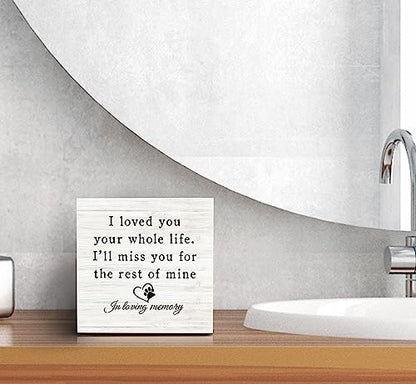 SRADMO In Loving Memory of Pet Quote I Love You Your Whole Life Wood Box Sign Desk Decor,Rustic Wooden Block Box Sign Decoration For Home Bedroom Living Room Shelf Table Decor