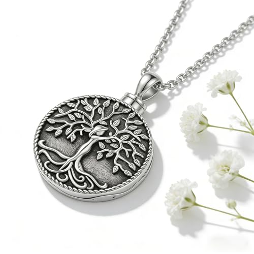 Urn Necklace for Ashes Blue opal Cremation Necklace Keepsake Memory Jewelry for Ashes of Loved Ones Keepsake - style: round urn