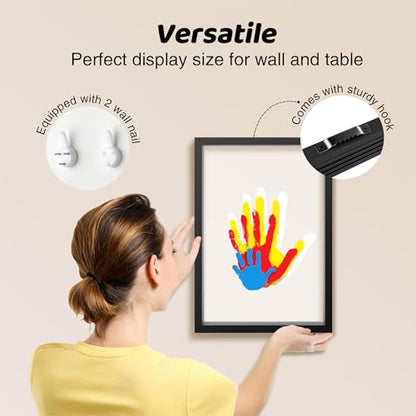 Family Handprint Kit for 4, Hand Print Keepsake Frame DIY Craft Gift - color: Black, size: 4 Pages Acrylic Boards