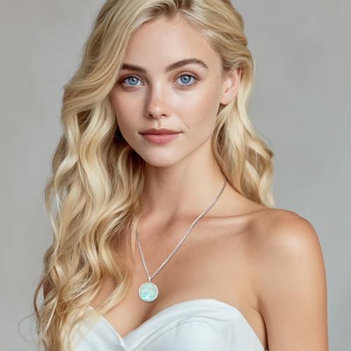 Sterling Silver Tree of Life Necklace for Women Oval Family Tree Necklace Abalone Shell Moonstone Pendant Mother Day Necklace for Mom Tree of Life Jewelry - style: Tree of Life-Locket Necklace