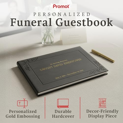 Promot Funeral Guestbook - Guestbook for Funeral Celebration (Gray) - color: Gray