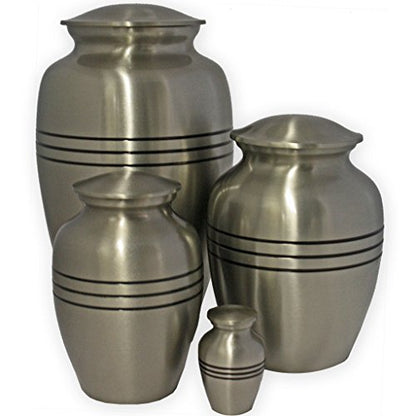 Beautiful Life Urns Dignity Pewter Small Metal Cremation Urn - color: Pewter, size: Small