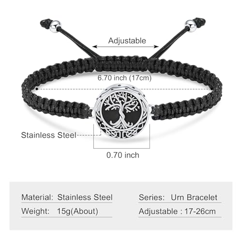 Imrsanl Tree of Life Urn Bracelet for Ashes for Women Men - color: Customize