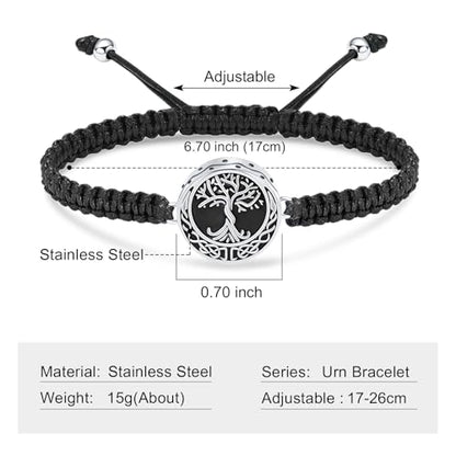 Imrsanl Tree of Life Urn Bracelet for Ashes for Women Men - color: Customize
