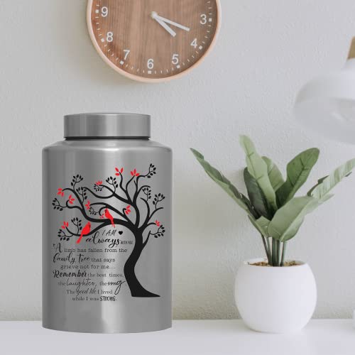 Cremation Urns for Human Ashes Adult Male Female Large Decorative Urn Cardinal Birds Urn up to 220lbs Memory Funeral Burial Urns for Human Ashes(Cardinals Red Leaves) - size: Cardinals Red Leaves