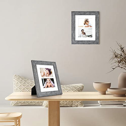 8x10 Collage Frame, 2 Open 4x6 Photo Frame Collage for Wall - color: Grey, size: 8x10 - (2 open4x6）