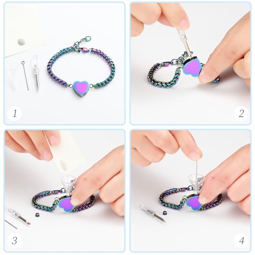 Heart Cremation Urn Bracelet for Ashes, 316L Stainless Steel Memorial Jewelry, Adjustable Cuban Link Keepsake Bracelet for Pet/Human Loss, Filling Tools & Gift Box Included - color: Customize