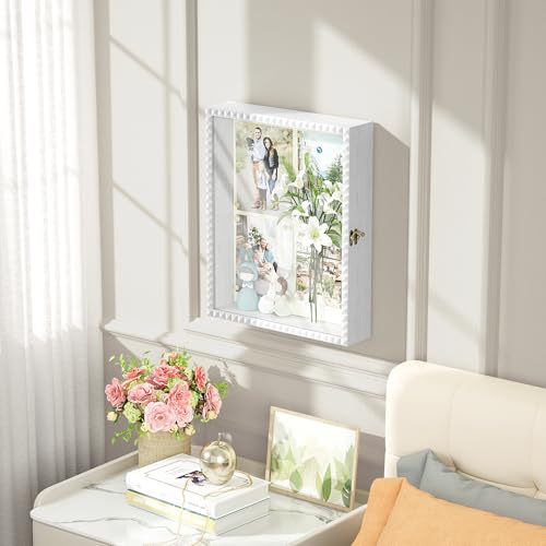 SZQINJI Shadow Box Frame 11x14 Deep Diamond Shape Display Cases Wood White - color: White, size: 11x14