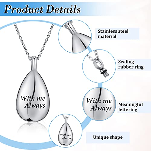 Jexine 10 Pcs Urn Necklace Cremation Jewelry for Men - color: White
