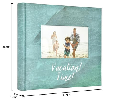 MCS Vacation Time Photo Album, 200-Pocket, 4x6, Blue Cover, 12x12 Pages - style: Vacation Time
