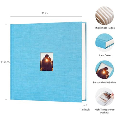 Instax Mini Photo Album with Writing Space, 168 Pockets, Blue | Compatible with 2x3 inch & Polaroid Pictures, Recessed Clear Pockets, Wedding Guest Book and Family Memories - color: Blue, size: 168 Pockets