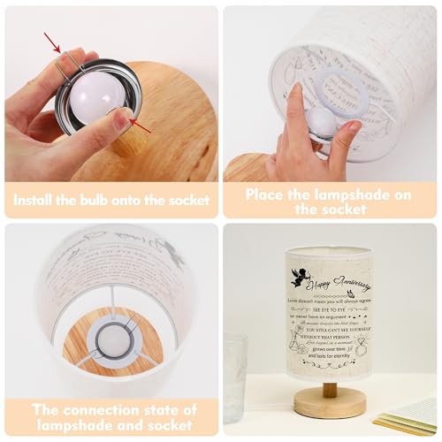 WSYEAR Wedding Anniversary LED Lamp Gifts for Couple Parents, Happy Anniversary Marriage Gifts for Wife Husband Him Her Men Women with Night Light Romantic Presents for Girlfriend Boyfriend - color: Anniversary