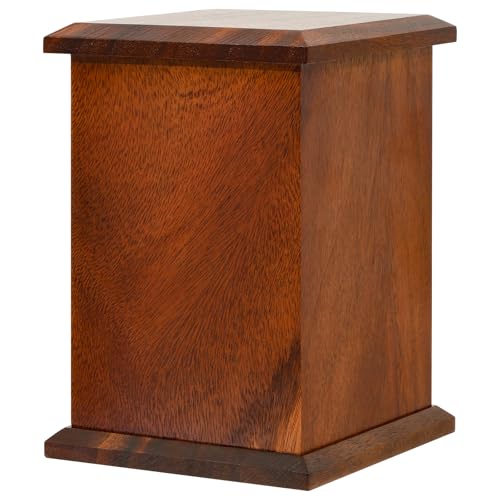 Walnut Wooden Urn for Human Cremation Ashes, Handcrafted Up to 200lbs Adult | 100% solid walnut, vertical style, ideal size for men & women